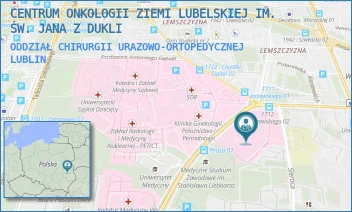 ODDZIAŁ CHIRURGII URAZOWO-ORTOPEDYCZNEJ - CENTRUM ONKOLOGII ZIEMI LUBELSKIEJ IM. ŚW. JANA Z DUKLI - DRA KAZIMIERZA JACZEWSKIEGO 7,  LUBLIN