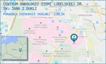 PORADNIA CHIRURGII OGÓLNEJ - CENTRUM ONKOLOGII ZIEMI LUBELSKIEJ IM. ŚW. JANA Z DUKLI - DRA KAZIMIERZA JACZEWSKIEGO 7,  LUBLIN