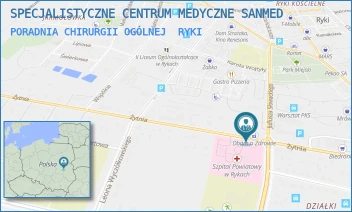 PORADNIA CHIRURGII OGÓLNEJ - SPECJALISTYCZNE CENTRUM MEDYCZNE SANMED - ŻYTNIA 16,  RYKI