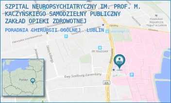 PORADNIA CHIRURGII OGÓLNEJ - SZPITAL NEUROPSYCHIATRYCZNY IM. PROF. M. KACZYŃSKIEGO SAMODZIELNY PUBLICZNY ZAKŁAD OPIEKI ZDROWOTNEJ - ABRAMOWICKA 2,  LUBLIN