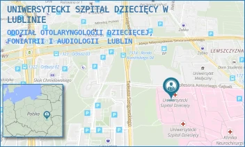 ODDZIAŁ OTOLARYNGOLOGII DZIECIĘCEJ, FONIATRII I AUDIOLOGII - UNIWERSYTECKI SZPITAL DZIECIĘCY W LUBLINIE - PROF. ANTONIEGO GĘBALI 6,  LUBLIN