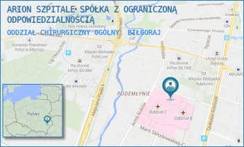 ODDZIAŁ CHIRURGICZNY OGÓLNY - ARION SZPITALE SPÓŁKA Z OGRANICZONĄ ODPOWIEDZIALNOŚCIĄ W RESTRUKTURYZACJI - POJASKA 5,  BIŁGORAJ