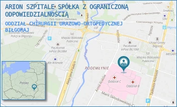 ODDZIAŁ CHIRURGII URAZOWO-ORTOPEDYCZNEJ - ARION SZPITALE SPÓŁKA Z OGRANICZONĄ ODPOWIEDZIALNOŚCIĄ W RESTRUKTURYZACJI - POJASKA 5,  BIŁGORAJ