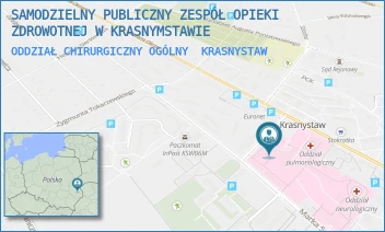 ODDZIAŁ CHIRURGICZNY OGÓLNY - SAMODZIELNY PUBLICZNY ZESPÓŁ OPIEKI ZDROWOTNEJ W KRASNYMSTAWIE - GŁOWACKIEGO 3,  KRASNYSTAW