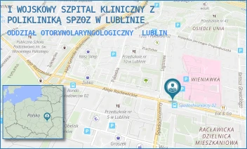 ODDZIAŁ OTORYNOLARYNGOLOGICZNY - 1 WOJSKOWY SZPITAL KLINICZNY Z POLIKLINIKĄ SPZOZ W LUBLINIE - AL. RACŁAWICKIE 23,  LUBLIN