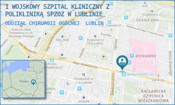 ODDZIAŁ CHIRURGII OGÓLNEJ - 1 WOJSKOWY SZPITAL KLINICZNY Z POLIKLINIKĄ SPZOZ W LUBLINIE - AL. RACŁAWICKIE 23,  LUBLIN