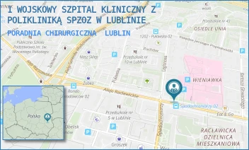 PORADNIA CHIRURGICZNA - 1 WOJSKOWY SZPITAL KLINICZNY Z POLIKLINIKĄ SPZOZ W LUBLINIE - AL. RACŁAWICKIE 23,  LUBLIN