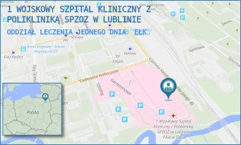 ODDZIAŁ LECZENIA JEDNEGO DNIA - 1 WOJSKOWY SZPITAL KLINICZNY Z POLIKLINIKĄ SPZOZ W LUBLINIE - TADEUSZA KOŚCIUSZKI 30,  EŁK