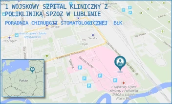 PORADNIA CHIRURGII STOMATOLOGICZNEJ - 1 WOJSKOWY SZPITAL KLINICZNY Z POLIKLINIKĄ SPZOZ W LUBLINIE - TADEUSZA KOŚCIUSZKI 30,  EŁK