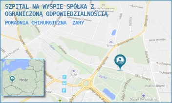 PORADNIA CHIRURGICZNA - SZPITAL NA WYSPIE SPÓŁKA Z OGRANICZONĄ ODPOWIEDZIALNOŚCIĄ - UL. SKARBOWA 2,  ŻARY