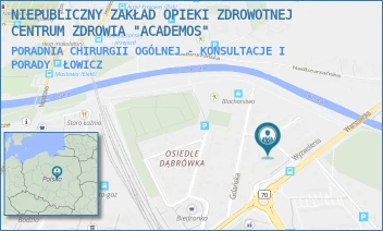 PORADNIA CHIRURGII OGÓLNEJ - KONSULTACJE I PORADY - NIEPUBLICZNY ZAKŁAD OPIEKI ZDROWOTNEJ CENTRUM ZDROWIA "ACADEMOS" - UL. IŁOWSKA 1/3,  ŁOWICZ