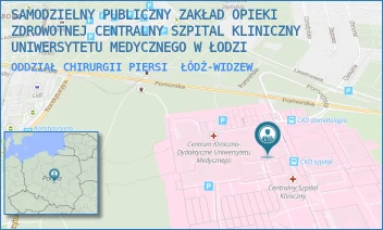 ODDZIAŁ CHIRURGII PIERSI - SAMODZIELNY PUBLICZNY ZAKŁAD OPIEKI ZDROWOTNEJ CENTRALNY SZPITAL KLINICZNY UNIWERSYTETU MEDYCZNEGO W ŁODZI - UL. POMORSKA 251,  ŁÓDŹ-WIDZEW