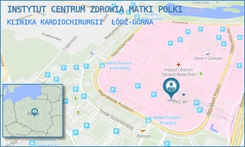 KLINIKA KARDIOCHIRURGII - INSTYTUT CENTRUM ZDROWIA MATKI POLKI - UL. RZGOWSKA 281/289,  ŁÓDŹ-GÓRNA