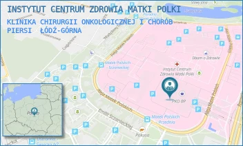 KLINIKA CHIRURGII ONKOLOGICZNEJ I CHORÓB PIERSI - INSTYTUT CENTRUM ZDROWIA MATKI POLKI - UL. RZGOWSKA 281/289,  ŁÓDŹ-GÓRNA