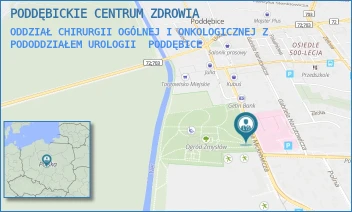 ODDZIAŁ CHIRURGII OGÓLNEJ I ONKOLOGICZNEJ Z PODODDZIAŁEM UROLOGII - PODDĘBICKIE CENTRUM ZDROWIA - MICKIEWICZA 16,  PODDĘBICE