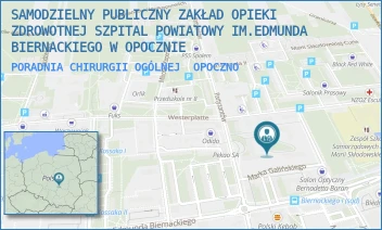 PORADNIA CHIRURGII OGÓLNEJ - SAMODZIELNY PUBLICZNY ZAKŁAD OPIEKI ZDROWOTNEJ SZPITAL POWIATOWY IM.EDMUNDA BIERNACKIEGO W OPOCZNIE - UL. PARTYZANTÓW 30,  OPOCZNO