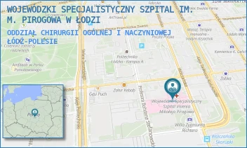 ODDZIAŁ CHIRURGII OGÓLNEJ I NACZYNIOWEJ - WOJEWÓDZKI SPECJALISTYCZNY SZPITAL IM. M. PIROGOWA W ŁODZI - UL. WÓLCZAŃSKA 191/195,  ŁÓDŹ-POLESIE