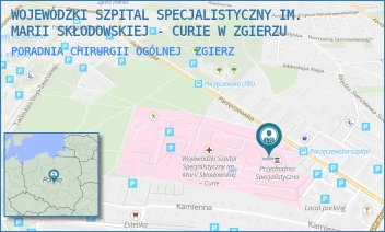 PORADNIA CHIRURGII OGÓLNEJ - WOJEWÓDZKI SZPITAL SPECJALISTYCZNY IM. MARII SKŁODOWSKIEJ - CURIE W ZGIERZU - UL. PARZĘCZEWSKA 35,  ZGIERZ