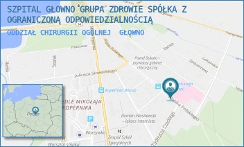 ODDZIAŁ CHIRURGII OGÓLNEJ - SZPITAL GŁOWNO GRUPA ZDROWIE SPÓŁKA Z OGRANICZONĄ ODPOWIEDZIALNOŚCIĄ - UL. WOJSKA POLSKIEGO 32/34,  GŁOWNO