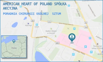 PORADNIA CHIRURGII OGÓLNEJ - AMERICAN HEART OF POLAND SPÓŁKA AKCYJNA - UL. REJA 12,  SZTUM