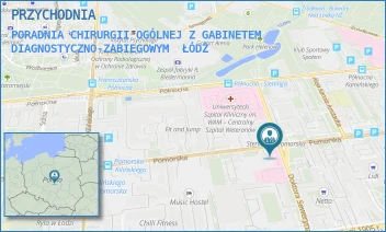 PORADNIA CHIRURGII OGÓLNEJ Z GABINETEM DIAGNOSTYCZNO-ZABIEGOWYM - PRZYCHODNIA - UL. POMORSKA 59,  ŁÓDŹ