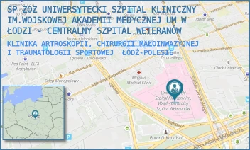 KLINIKA ARTROSKOPII, CHIRURGII MAŁOINWAZYJNEJ I TRAUMATOLOGII SPORTOWEJ - SP ZOZ UNIWERSYTECKI SZPITAL KLINICZNY NR 2 UNIWERSYTETU MEDYCZNEGO  W ŁODZI - UL. STEFANA ŻEROMSKIEGO 113,  ŁÓDŹ-POLESIE