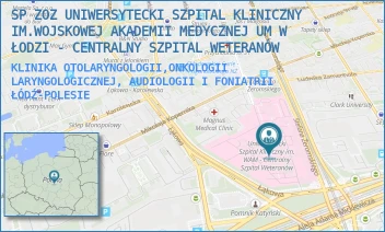 KLINIKA OTOLARYNGOLOGII,ONKOLOGII LARYNGOLOGICZNEJ, AUDIOLOGII I FONIATRII - SP ZOZ UNIWERSYTECKI SZPITAL KLINICZNY NR 2 UNIWERSYTETU MEDYCZNEGO  W ŁODZI - UL. STEFANA ŻEROMSKIEGO 113,  ŁÓDŹ-POLESIE