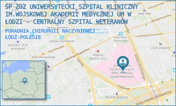 PORADNIA CHIRURGII NACZYNIOWEJ - SP ZOZ UNIWERSYTECKI SZPITAL KLINICZNY NR 2 UNIWERSYTETU MEDYCZNEGO  W ŁODZI - UL. STEFANA ŻEROMSKIEGO 113,  ŁÓDŹ-POLESIE