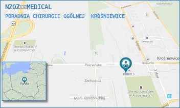 PORADNIA CHIRURGII OGÓLNEJ - NZOZ  MEDICAL - UL. POZNAŃSKA 18/20,  KROŚNIEWICE