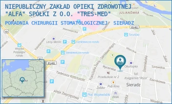 PORADNIA CHIRURGII STOMATOLOGICZNEJ - NIEPUBLICZNY ZAKŁAD OPIEKI ZDROWOTNEJ "ALFA" SPÓŁKI Z O.O. "TRES-MED" - UL. RYCERSKA 2,  SIERADZ