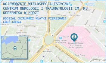 ODDZIAŁ CHIRURGII KLATKI PIERSIOWEJ - WOJEWÓDZKIE WIELOSPECJALISTYCZNE CENTRUM ONKOLOGII I TRAUMATOLOGII IM. M. KOPERNIKA W ŁODZI - UL. PABIANICKA 62,  ŁÓDŹ-GÓRNA