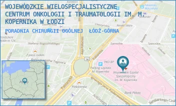 PORADNIA CHIRURGII OGÓLNEJ - WOJEWÓDZKIE WIELOSPECJALISTYCZNE CENTRUM ONKOLOGII I TRAUMATOLOGII IM. M. KOPERNIKA W ŁODZI - UL. PABIANICKA 62,  ŁÓDŹ-GÓRNA