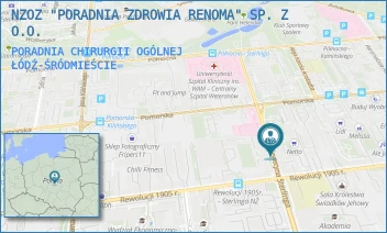 PORADNIA CHIRURGII OGÓLNEJ - NZOZ "PORADNIA ZDROWIA RENOMA" SP. Z O.O. - UL. STERLINGA 16/18,  ŁÓDŹ-ŚRÓDMIEŚCIE