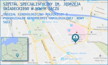 ODDZIAŁ GINEKOLOGICZNO-POŁOŻNICZY Z PODODDZIAŁEM GINEKOLOGII ONKOLOGICZNEJ - SZPITAL SPECJALISTYCZNY IM. JĘDRZEJA ŚNIADECKIEGO W NOWYM SĄCZU - UL. MŁYŃSKA 5,  NOWY SĄCZ