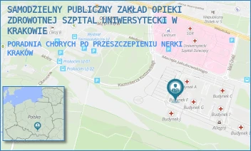 PORADNIA CHORYCH PO PRZESZCZEPIENIU NERKI - SAMODZIELNY PUBLICZNY ZAKŁAD OPIEKI ZDROWOTNEJ SZPITAL UNIWERSYTECKI W KRAKOWIE - UL. MACIEJA JAKUBOWSKIEGO 2,  KRAKÓW