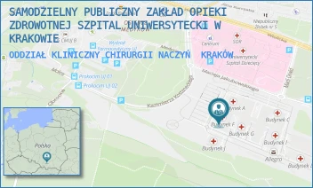 ODDZIAŁ KLINICZNY CHIRURGII NACZYŃ - SAMODZIELNY PUBLICZNY ZAKŁAD OPIEKI ZDROWOTNEJ SZPITAL UNIWERSYTECKI W KRAKOWIE - UL. MACIEJA JAKUBOWSKIEGO 2,  KRAKÓW