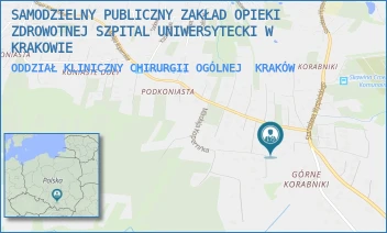 ODDZIAŁ KLINICZNY CHIRURGII OGÓLNEJ - SAMODZIELNY PUBLICZNY ZAKŁAD OPIEKI ZDROWOTNEJ SZPITAL UNIWERSYTECKI W KRAKOWIE - UL. MIKOŁAJA KOPERNIKA 50,  KRAKÓW
