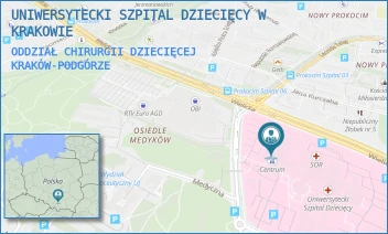 ODDZIAŁ CHIRURGII DZIECIĘCEJ - UNIWERSYTECKI SZPITAL DZIECIĘCY W KRAKOWIE - UL. WIELICKA 265,  KRAKÓW-PODGÓRZE