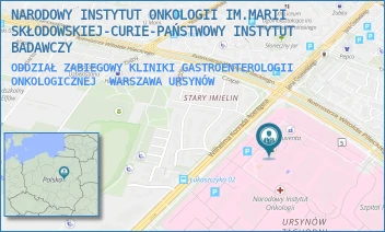 ODDZIAŁ ZABIEGOWY KLINIKI GASTROENTEROLOGII ONKOLOGICZNEJ - NARODOWY INSTYTUT ONKOLOGII IM.MARII SKŁODOWSKIEJ-CURIE-PAŃSTWOWY INSTYTUT BADAWCZY - ROENTGENA 5,  WARSZAWA URSYNÓW