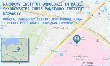 ODDZIAŁ ZABIEGOWY KLINIKI NOWOTWORÓW PŁUCA I KLATKI PIERSIOWEJ - NARODOWY INSTYTUT ONKOLOGII IM.MARII SKŁODOWSKIEJ-CURIE-PAŃSTWOWY INSTYTUT BADAWCZY - ROENTGENA 5,  WARSZAWA URSYNÓW
