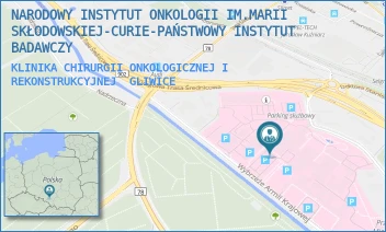 KLINIKA CHIRURGII ONKOLOGICZNEJ I REKONSTRUKCYJNEJ - NARODOWY INSTYTUT ONKOLOGII IM.MARII SKŁODOWSKIEJ-CURIE-PAŃSTWOWY INSTYTUT BADAWCZY - WYBRZEŻE ARMII KRAJOWEJ 15,  GLIWICE