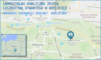 PORADNIA CHIRURGII OGÓLNEJ - SAMODZIELNY PUBLICZNY ZESPÓŁ LECZNICTWA OTWARTEGO W WIELICZCE - UL. BOLESŁAWA SZPUNARA 20,  WIELICZKA