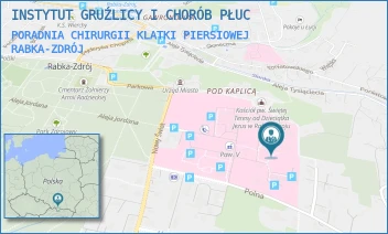 PORADNIA CHIRURGII KLATKI PIERSIOWEJ - INSTYTUT GRUŹLICY I CHORÓB PŁUC - UL. PROFESORA RUDNIKA 3B,  RABKA-ZDRÓJ