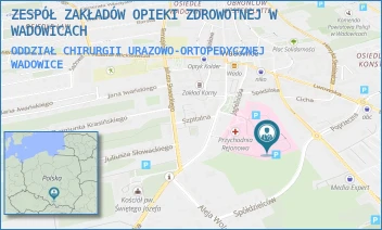 ODDZIAŁ CHIRURGII URAZOWO-ORTOPEDYCZNEJ - ZESPÓŁ ZAKŁADÓW OPIEKI ZDROWOTNEJ W WADOWICACH - UL. KARMELICKA 7B,  WADOWICE