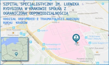 ODDZIAŁ ORTOPEDII I TRAUMATOLOGII NARZĄDU RUCHU - SZPITAL SPECJALISTYCZNY IM. LUDWIKA RYDYGIERA W KRAKOWIE SPÓŁKA Z OGRANICZONĄ ODPOWIEDZIALNOŚCIĄ - OSIEDLE ZŁOTEJ JESIENI 1,  KRAKÓW
