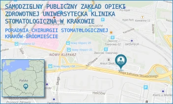 PORADNIA CHIRURGII STOMATOLOGICZNEJ - SAMODZIELNY PUBLICZNY ZAKŁAD OPIEKI ZDROWOTNEJ UNIWERSYTECKA KLINIKA STOMATOLOGICZNA W KRAKOWIE - UL. MONTELUPICH 4,  KRAKÓW-ŚRÓDMIEŚCIE