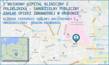 KLINIKA CHIRURGII OGÓLNEJ,NACZYNIOWEJ I ONKOLOGICZNEJ - 5 WOJSKOWY SZPITAL KLINICZNY Z POLIKLINIKĄ - SAMODZIELNY PUBLICZNY ZAKŁAD OPIEKI ZDROWOTNEJ W KRAKOWIE - UL. WROCŁAWSKA 1-3,  KRAKÓW-KROWODRZA