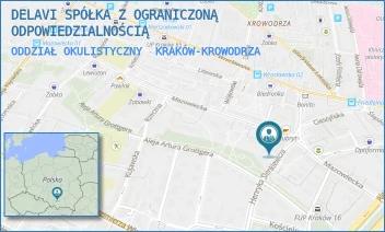 ODDZIAŁ OKULISTYCZNY - DELAVI SPÓŁKA Z OGRANICZONĄ ODPOWIEDZIALNOŚCIĄ - UL. HENRYKA SIENKIEWICZA 34,  KRAKÓW-KROWODRZA