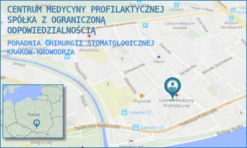 PORADNIA CHIRURGII STOMATOLOGICZNEJ - CENTRUM MEDYCYNY PROFILAKTYCZNEJ SPÓŁKA Z OGRANICZONĄ ODPOWIEDZIALNOŚCIĄ - UL. BOLESŁAWA KOMOROWSKIEGO 12,  KRAKÓW-KROWODRZA