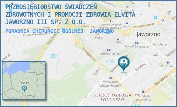 PORADNIA CHIRURGII OGÓLNEJ - PRZEDSIĘBIORSTWO ŚWIADCZEŃ ZDROWOTNYCH I PROMOCJI ZDROWIA ELVITA - JAWORZNO III SP. Z O.O. - UL. GWARKÓW 1,  JAWORZNO